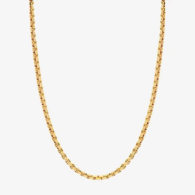 Womens 14K Gold 24 Inch Box Chain Necklace