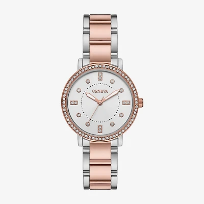 Geneva Womens Crystal Accent Two Tone Bracelet Watch Fmdjm242