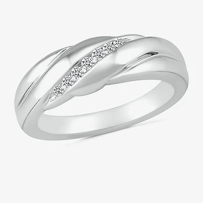 Mens 4MM 1/6 CT. T.W. Natural White Diamond 10K Gold Wedding Band