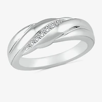 Mens 4MM 1/6 CT. T.W. Natural White Diamond 10K Gold Wedding Band