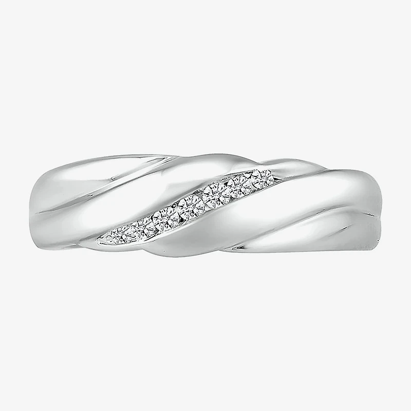 Mens 4MM 1/6 CT. T.W. Natural White Diamond 10K Gold Wedding Band