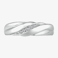 Mens 4MM 1/6 CT. T.W. Natural White Diamond 10K Gold Wedding Band