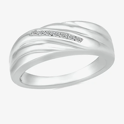 Mens 3.5MM 1/6 CT. T.W. Natural White Diamond 10K Two Tone Gold Wedding Band