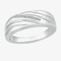 Mens 3.5MM 1/6 CT. T.W. Natural White Diamond 10K Two Tone Gold Wedding Band