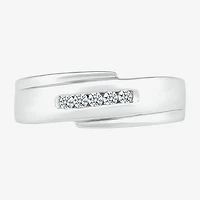 Mens 4.5MM 1/5 CT. Natural White Diamond 10K Two Tone Gold Wedding Band