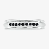 Mens 3MM 1/4 CT. T.W. Natural Black Diamond 10K Gold Wedding Band