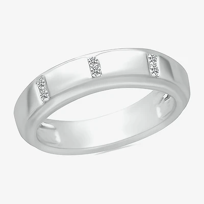 Mens 5MM 1/6 CT. T.W. Natural White Diamond 10K Gold Wedding Band