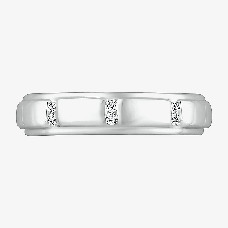 Mens 5MM 1/6 CT. T.W. Natural White Diamond 10K Gold Wedding Band