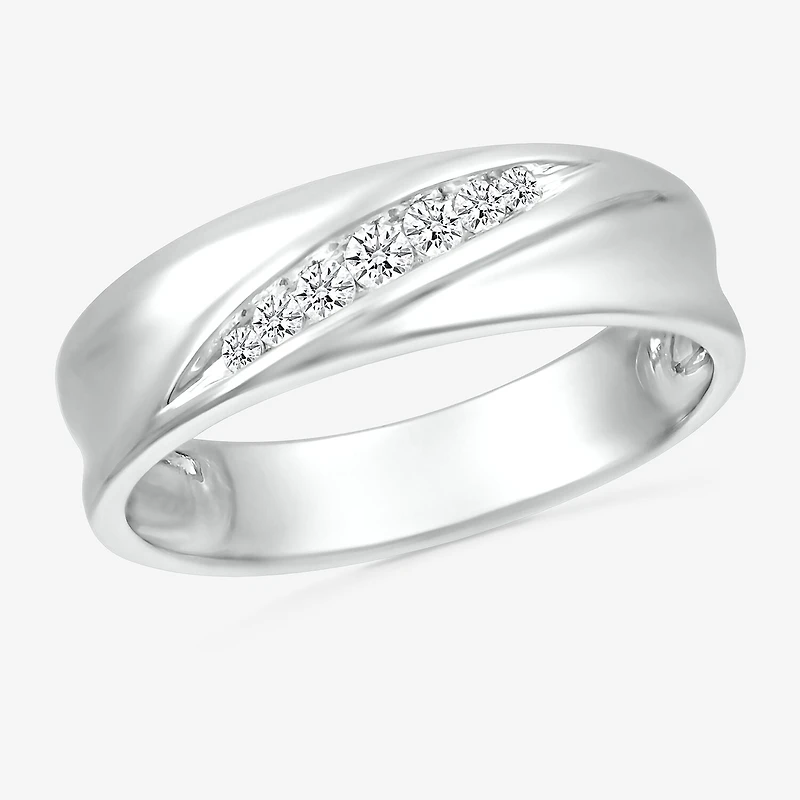 Mens 5MM 1/6 CT. T.W. Natural White Diamond 10K Gold Wedding Band