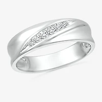 Mens 5MM 1/6 CT. T.W. Natural White Diamond 10K Gold Wedding Band