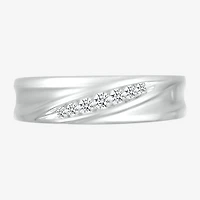 Mens 5MM 1/6 CT. T.W. Natural White Diamond 10K Gold Wedding Band