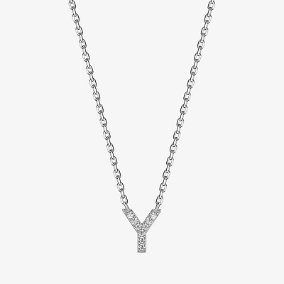 Womens Diamond Accent Cubic Zirconia Sterling Silver 18 Inch Pendant Necklace
