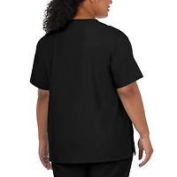 Fundamentals By White Swan 14700 2-Pocket Womens Plus V Neck Short Sleeve Scrub Top
