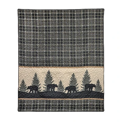 Donna Sharp Bear Walk Plaid Washable Reversible Midweight Throw