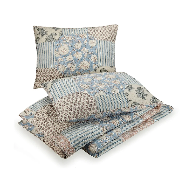 Mary Jane's Home Provencal Rose 3-pc. Embroidered Quilt Set