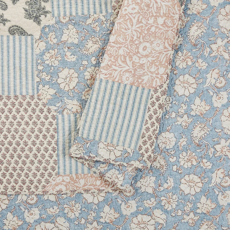 Mary Jane's Home Provencal Rose 3-pc. Embroidered Quilt Set