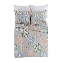 Mary Jane's Home Provencal Rose 3-pc. Embroidered Quilt Set