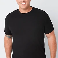 Shaquille O'Neal XLG™ Ribbed Dropneedle Mens Crew Neck Short Sleeve Big and Tall T-Shirt