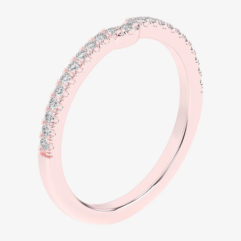 (G-H / Si1-Si2) Womens 1/6 CT. T.W. Lab Grown White Diamond 14K Gold Wedding Band