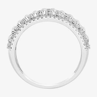 Effy Final Call Womens Natural White Diamond Sterling Silver Band