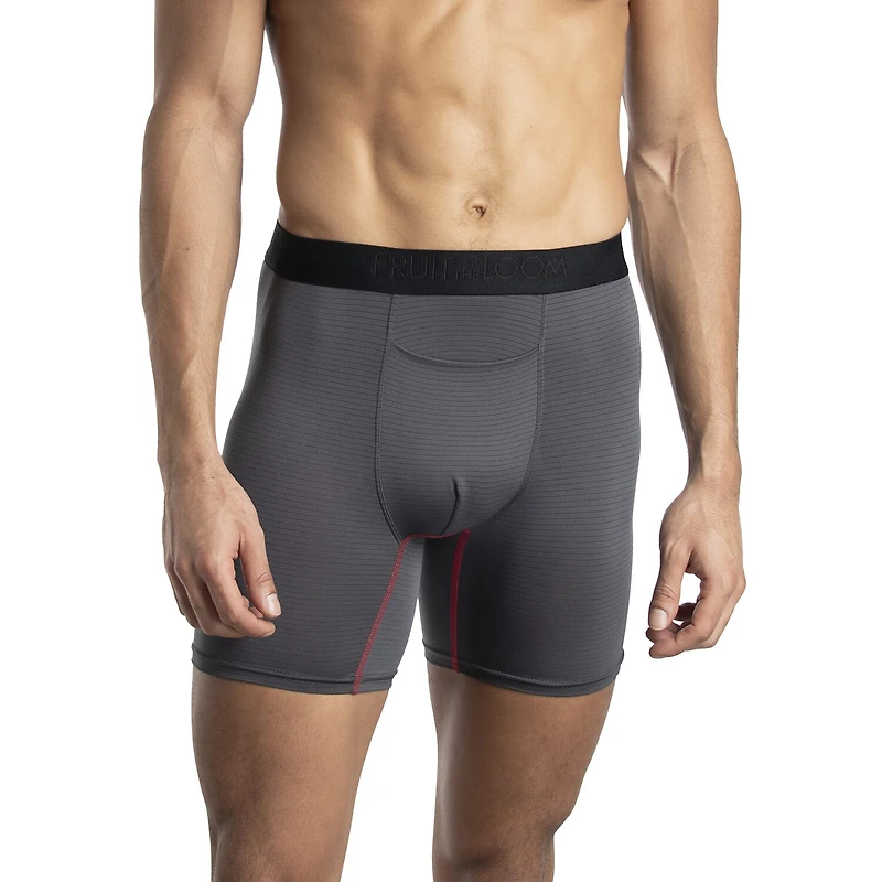 Fruit of the Loom 360 Stretch Cooling Channels Mens 4 Pack Boxer Briefs Sta4bb1j