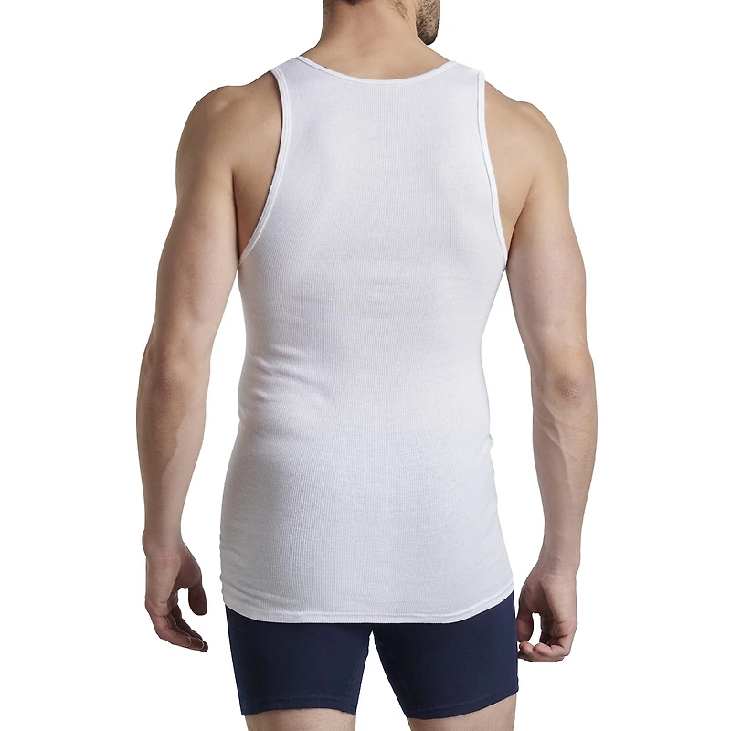 Fruit of the Loom Premium Cotton Mens Round Neck Sleeveless 4 Pack Tank