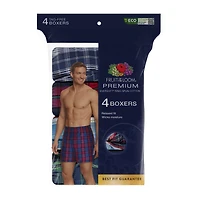 Fruit of the Loom Premium Cotton Mens 4 Pack Boxers Jc4p591