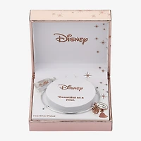 Disney Classics Womens Cubic Zirconia Pure Silver Over Brass Flower Beauty and the Beast Belle Princess Bangle Bracelet