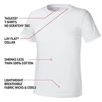 Hanes Ultimate Little & Big Boys 5 Pack Moisture-Wicking Crew Neck Short Sleeve T-Shirt