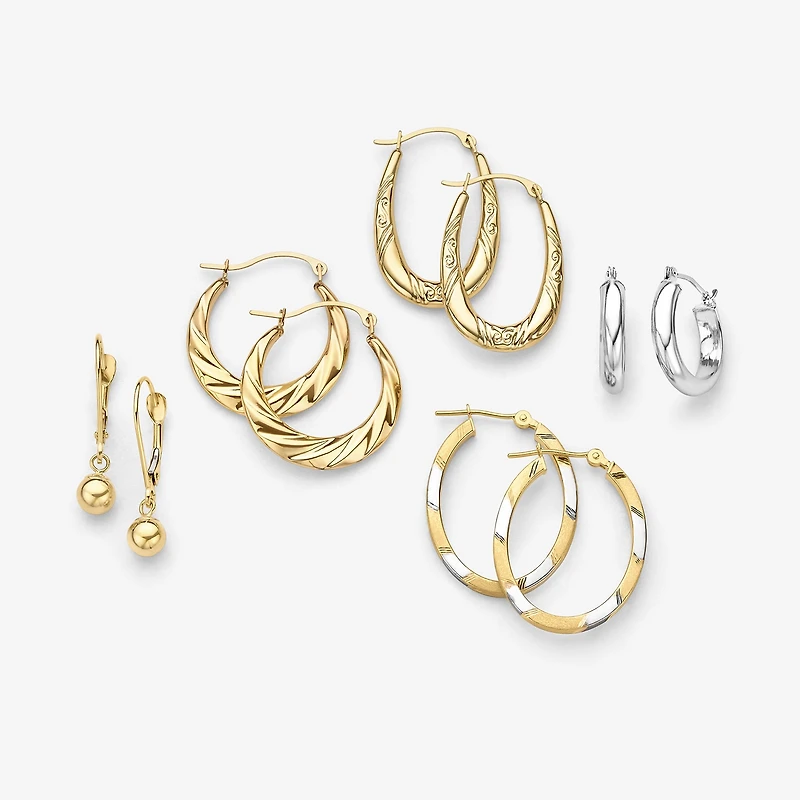 14K White Gold Hoop Earrings