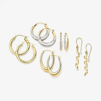 Womens 10K Two Tone Gold 25mm Round Hoop Earrings