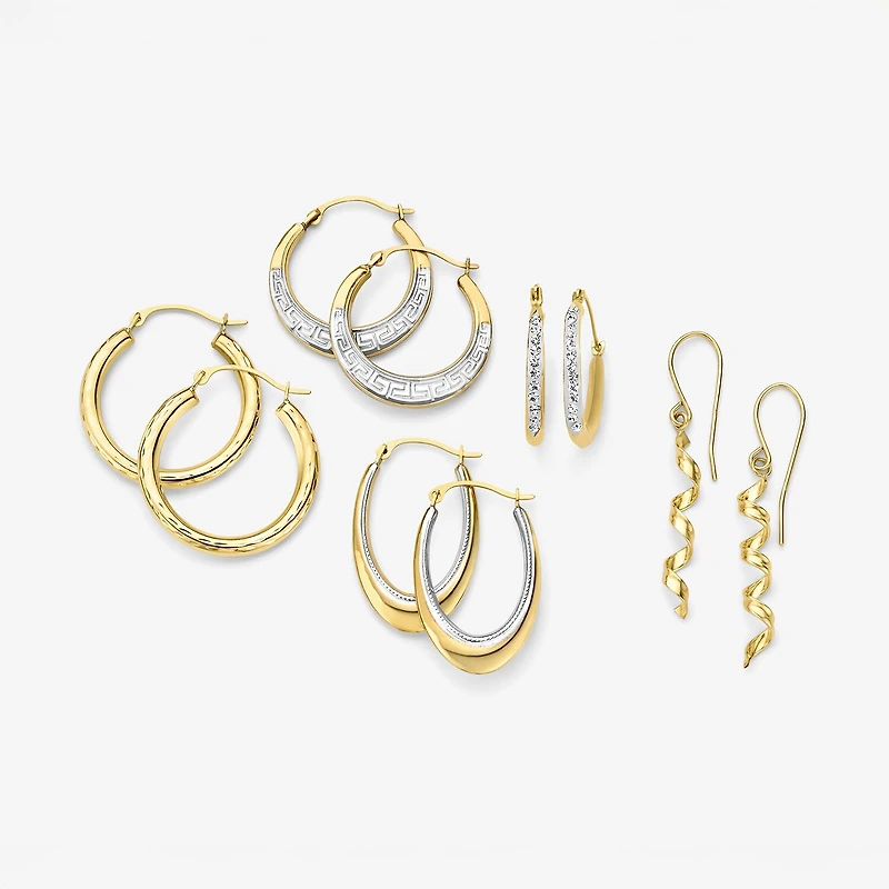 Womens 10K Gold 22mm Round Hoop Earrings