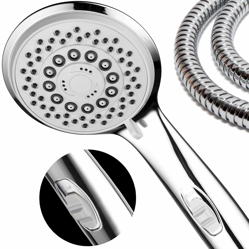 HotelSpa® High-Power Spiral 7-Setting Luxury HandShower with Patented ON/OFF Pause Switch