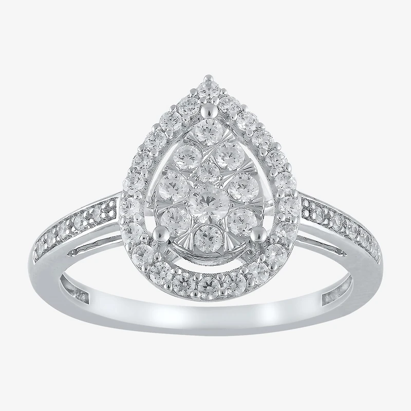 Womens 1/2 CT. T.W. Natural White Diamond 14K Two Tone Gold Cocktail Ring