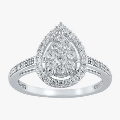 Womens 1/2 CT. T.W. Natural White Diamond 14K Two Tone Gold Cocktail Ring