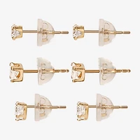 Childs 14K Gold Cubic Zirconia Stud Earring Set