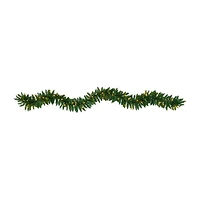 Nearly Natural 9ft. Christmas Pine Artificial Garland With 50 Warm White Led Lights Pre-Lit Wreath