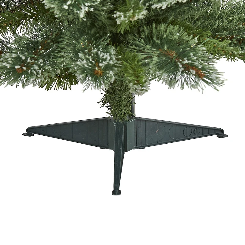 Nearly Natural 3 Foot Flocked Pine Pre-Lit Christmas Tree