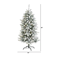 Nearly Natural 5 Foot Flocked Fir Christmas Tree