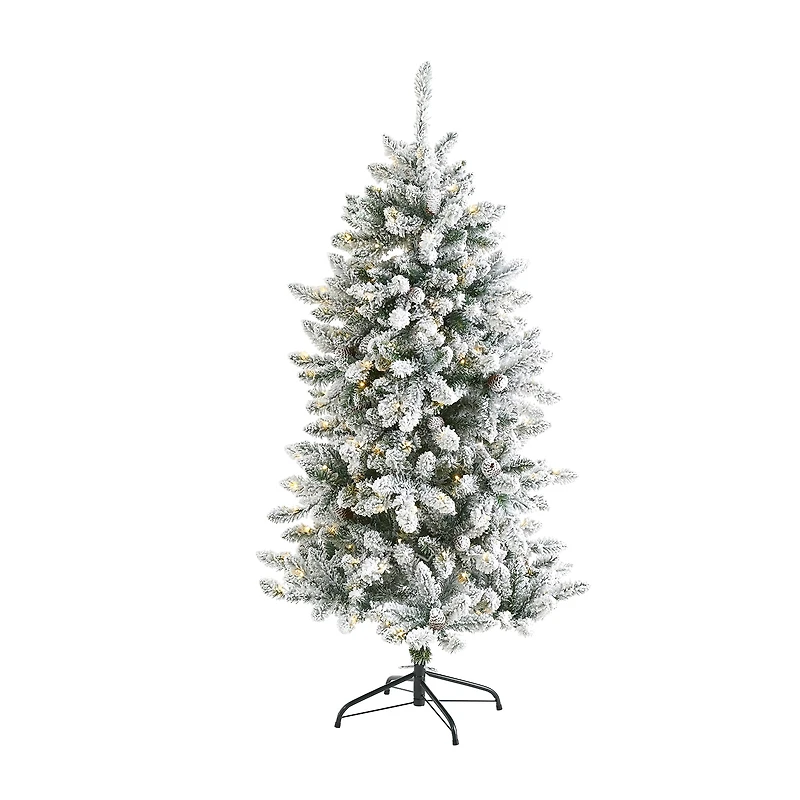 Nearly Natural 5 Foot Flocked Fir Christmas Tree