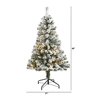 Nearly Natural 4 Foot Flocked Fir Christmas Tree