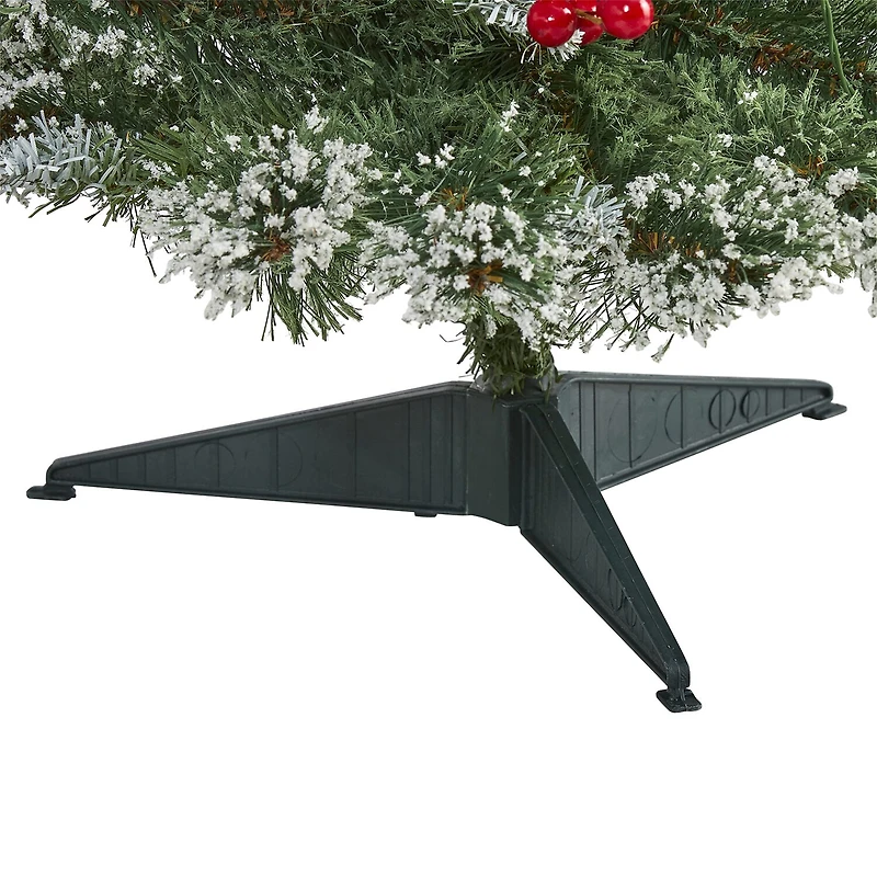 Nearly Natural 3 Foot Flocked Pine Pre-Lit Christmas Tree