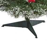 Nearly Natural 3 Foot Flocked Pine Pre-Lit Christmas Tree