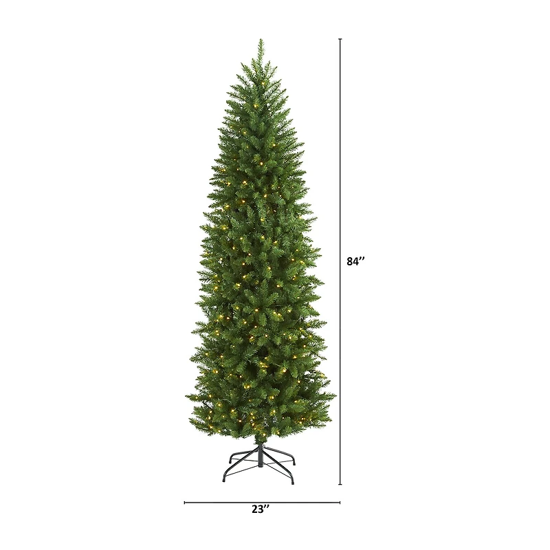 Nearly Natural 7 Foot Pre-Lit Pine Christmas Tree