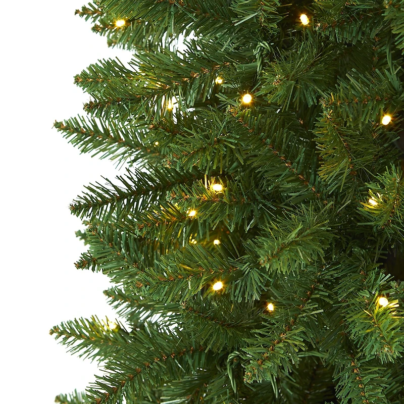 Nearly Natural 7 Foot Pre-Lit Pine Christmas Tree