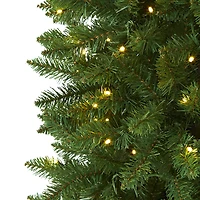 Nearly Natural 7 Foot Pre-Lit Pine Christmas Tree