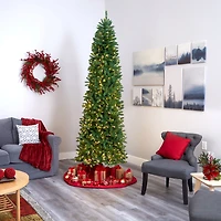 Nearly Natural 9 Foot Pre-Lit Pine Christmas Tree