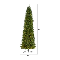 Nearly Natural 10 Foot Pre-Lit Pine Christmas Tree