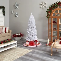 Nearly Natural 6 Foot Pre-Lit Fir Christmas Tree