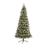 Nearly Natural 8 Foot Pre-Lit Pine Christmas Tree